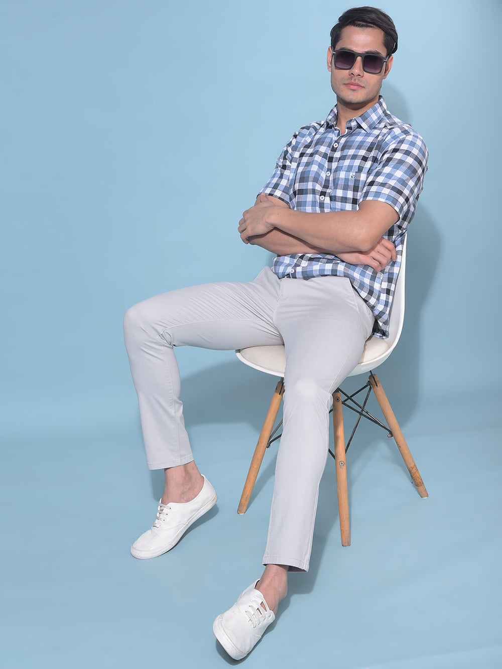 Grey Stretchable Cotton Trousers-Men Trousers-Crimsoune Club