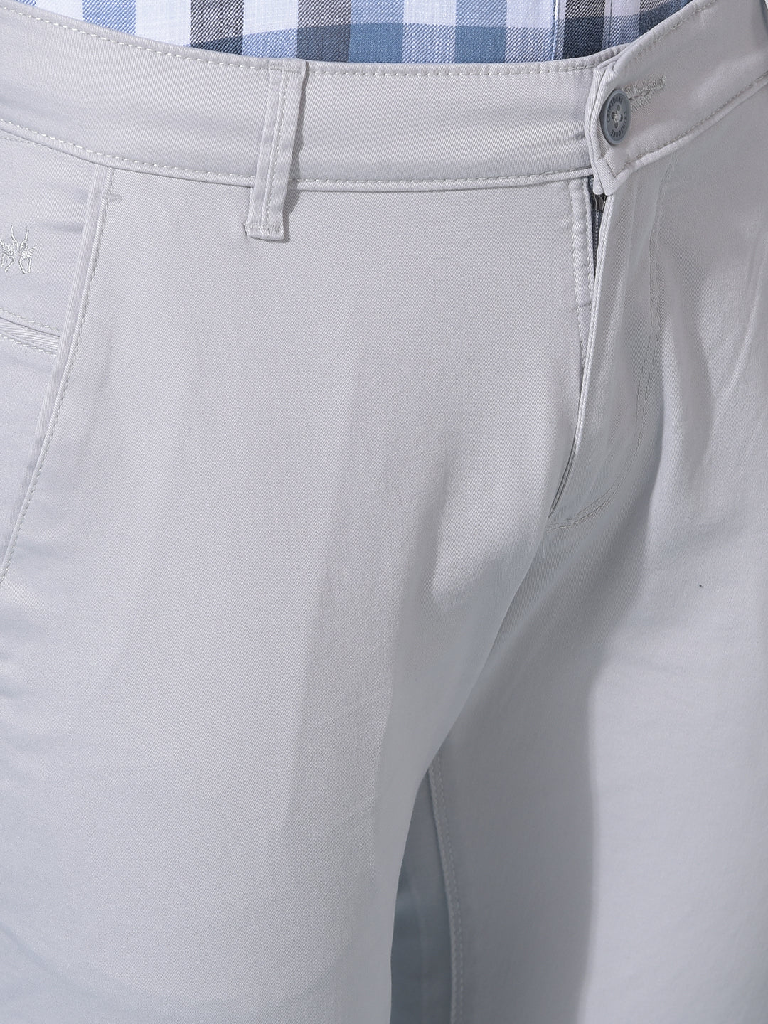 Grey Stretchable Cotton Trousers-Men Trousers-Crimsoune Club