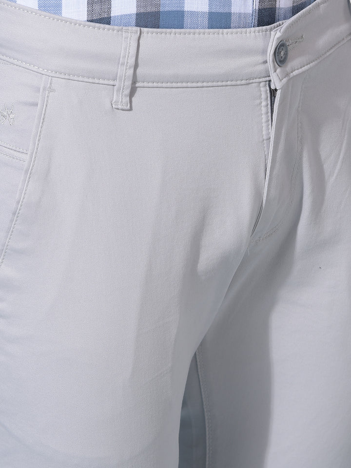 Grey Stretchable Cotton Trousers-Men Trousers-Crimsoune Club