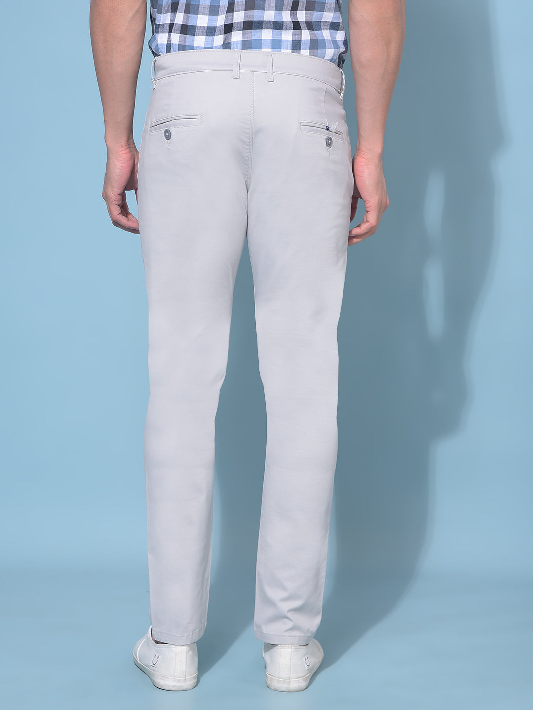 Grey Stretchable Cotton Trousers-Men Trousers-Crimsoune Club