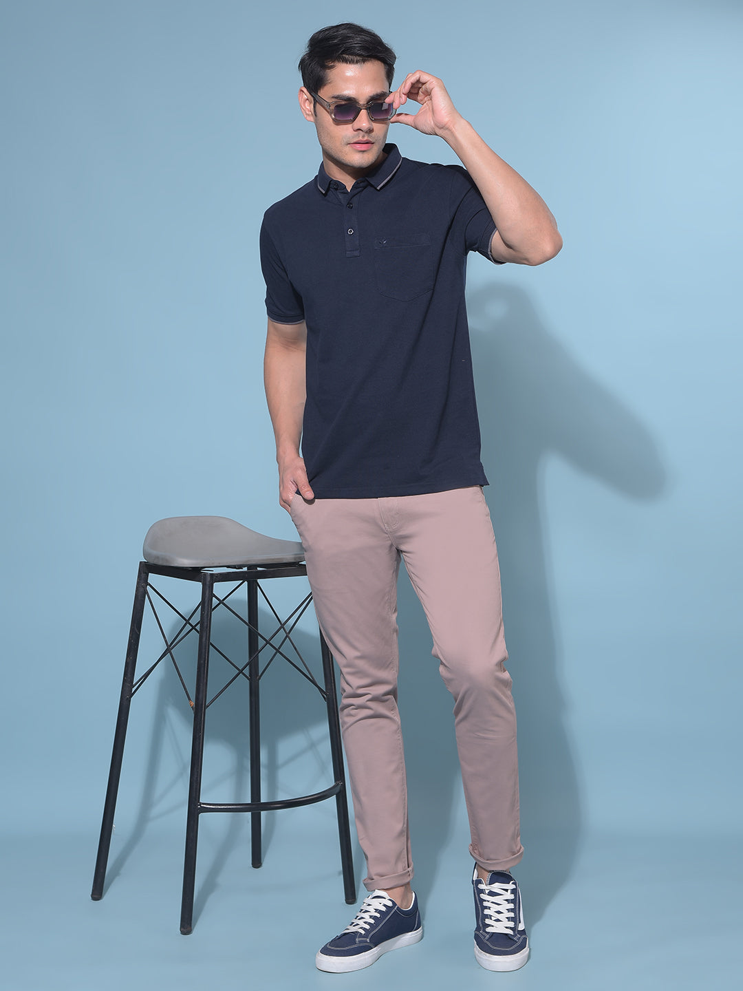 Brown Stretchable Cotton Trousers-Men Trousers-Crimsoune Club