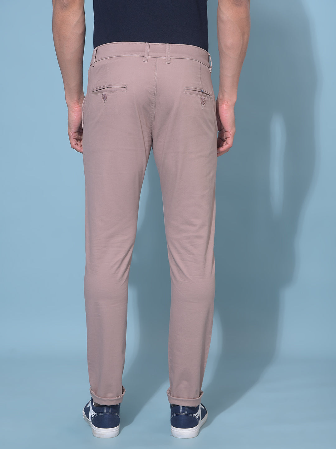 Brown Stretchable Cotton Trousers-Men Trousers-Crimsoune Club