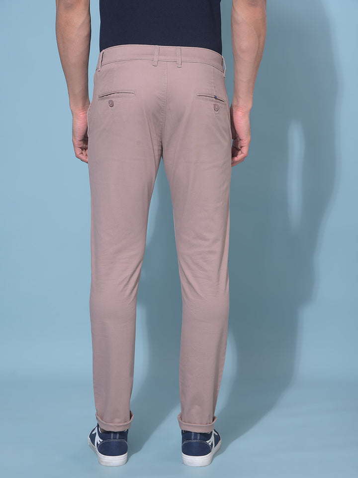 Brown Stretchable Cotton Trousers-Men Trousers-Crimsoune Club