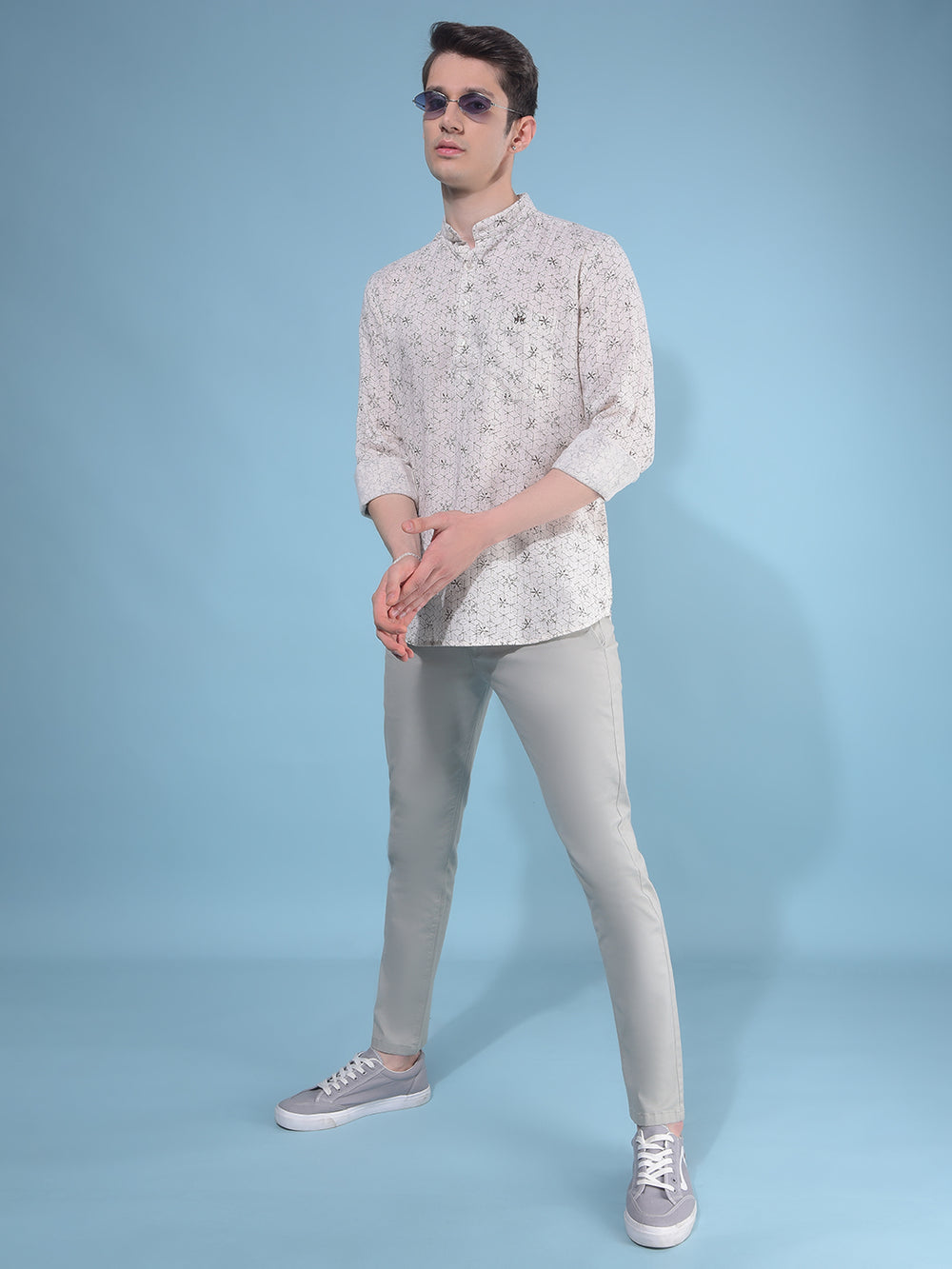 Green Cotton Trousers-Men Trousers-Crimsoune Club