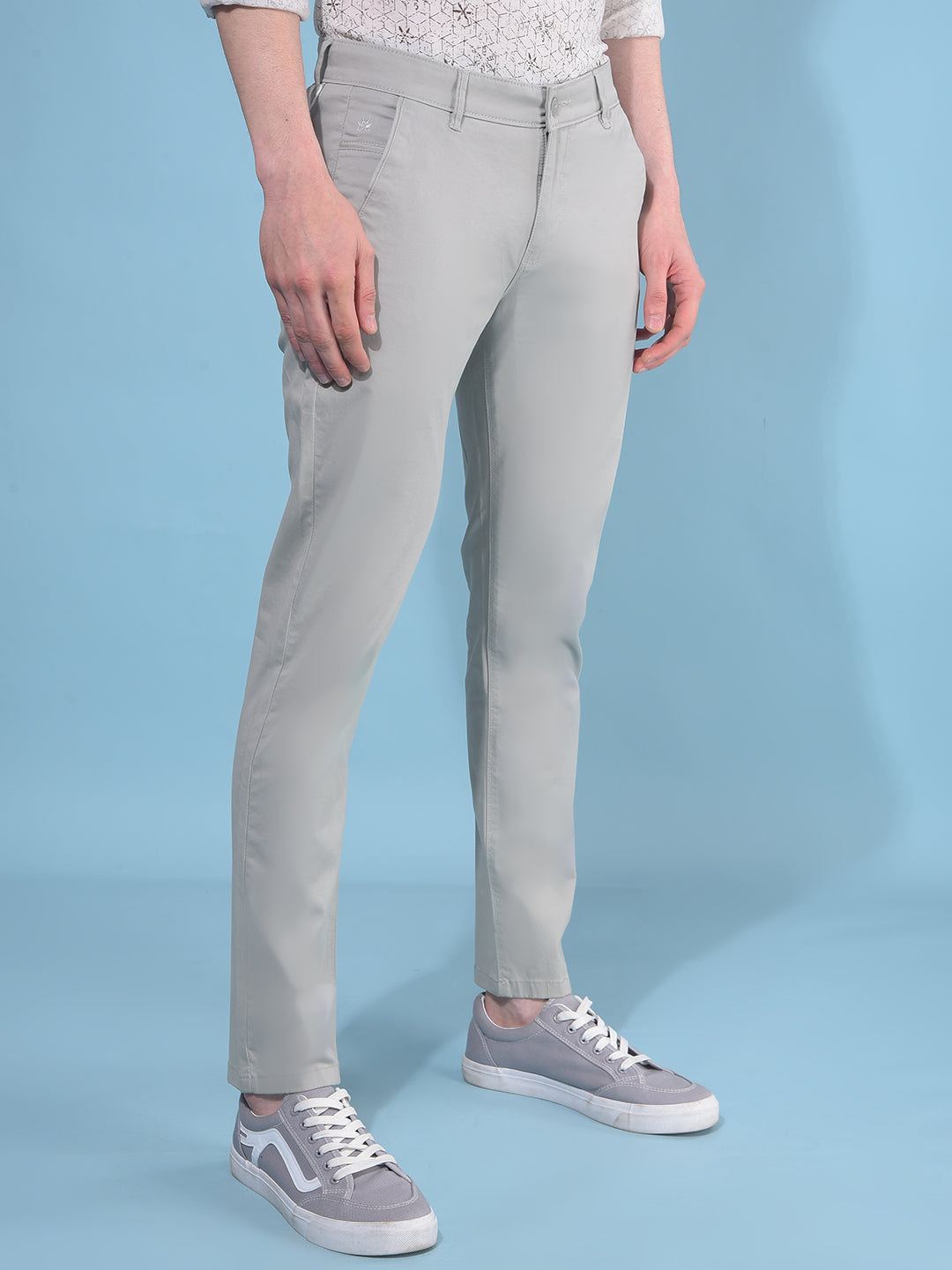Green Cotton Trousers-Men Trousers-Crimsoune Club