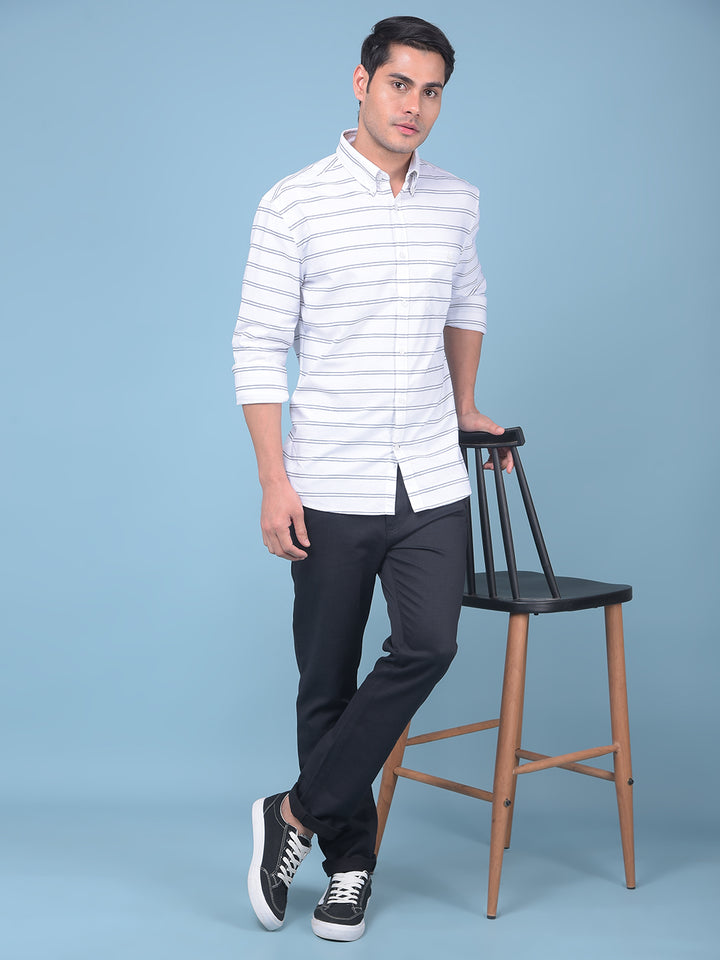 Black Stretchable Cotton Trousers-Men Trousers-Crimsoune Club