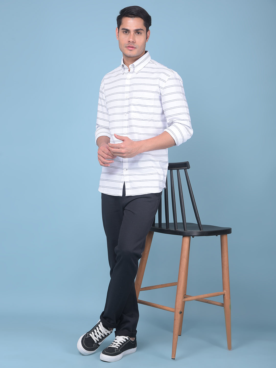Black Stretchable Cotton Trousers-Men Trousers-Crimsoune Club