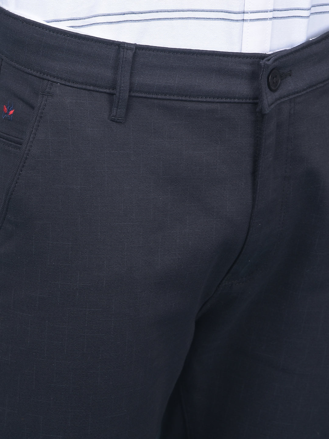 Black Stretchable Cotton Trousers-Men Trousers-Crimsoune Club