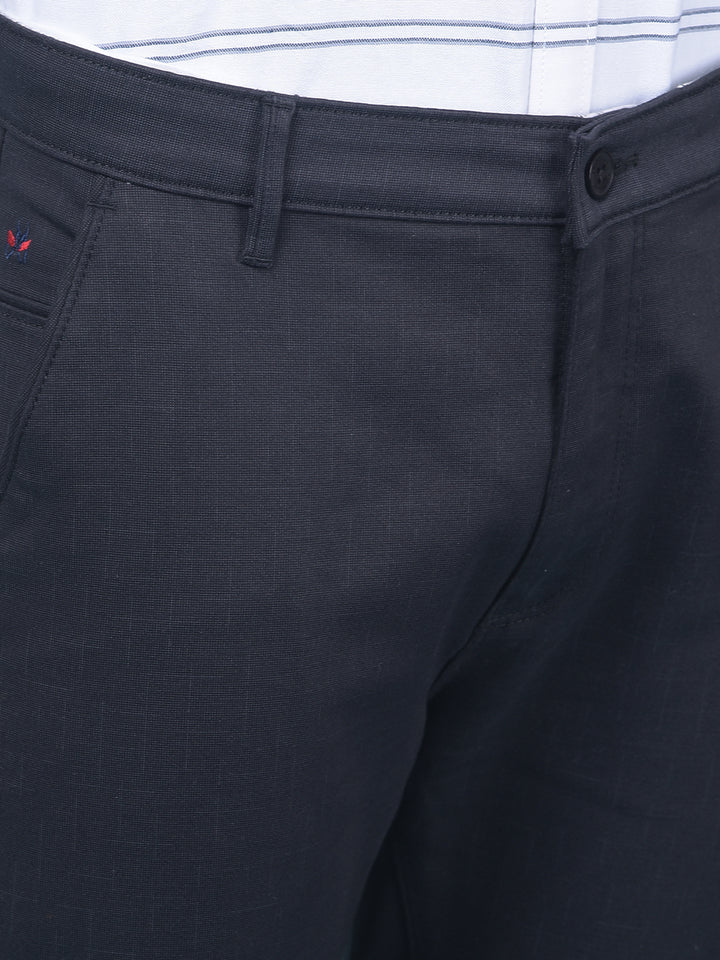 Black Stretchable Cotton Trousers-Men Trousers-Crimsoune Club