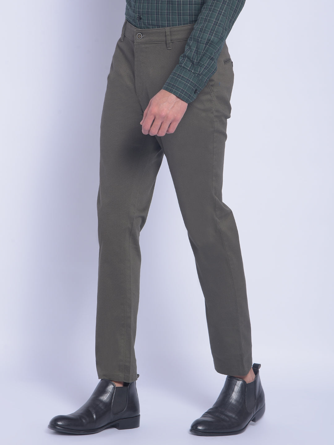 Olive Printed Trousers-Men Trousers-Crimsoune Club