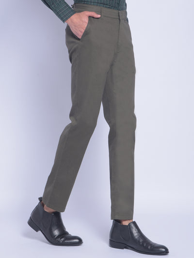 Olive Printed Trousers-Men Trousers-Crimsoune Club