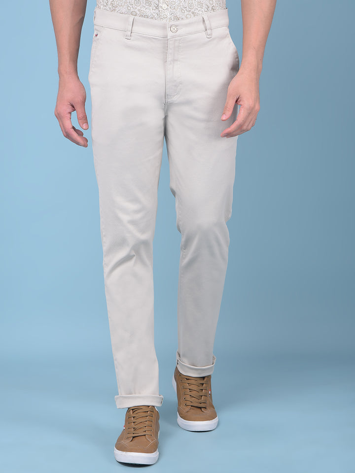 Beige Stretchable Trousers-Men Trousers-Crimsoune Club