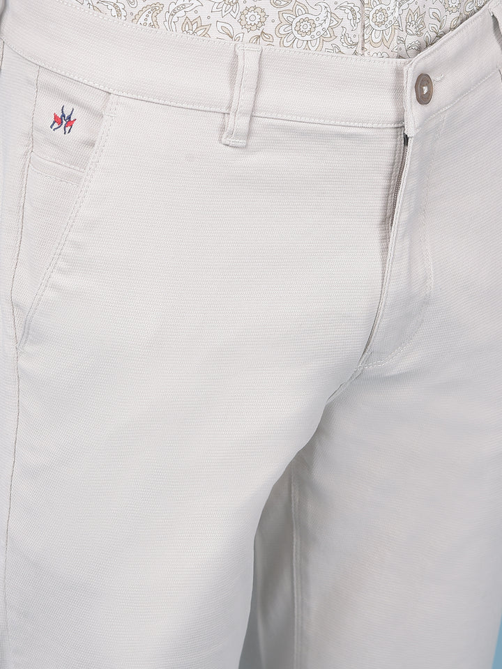 Beige Stretchable Trousers-Men Trousers-Crimsoune Club