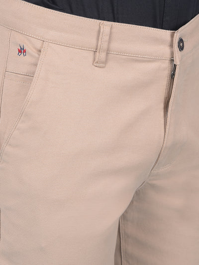 Khaki Stretchable Cotton Trousers-Men Trousers-Crimsoune Club