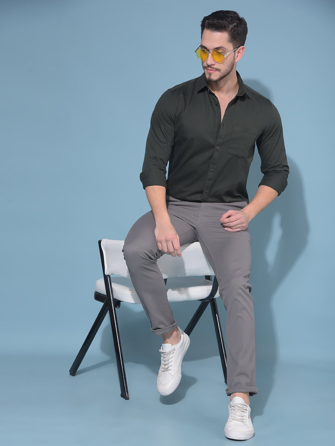 Grey Stretchable Trousers-Men Trousers-Crimsoune Club