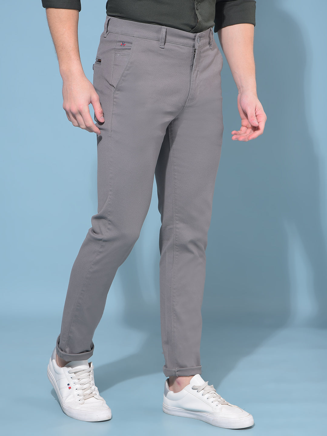 Grey Stretchable Trousers-Men Trousers-Crimsoune Club