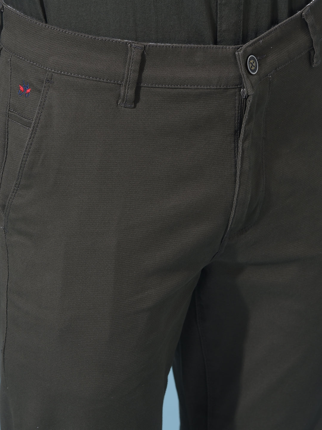 Olive Stretchable Trousers-Men Trousers-Crimsoune Club