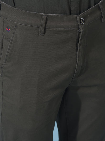 Olive Stretchable Trousers-Men Trousers-Crimsoune Club
