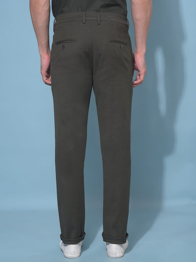 Olive Stretchable Trousers-Men Trousers-Crimsoune Club