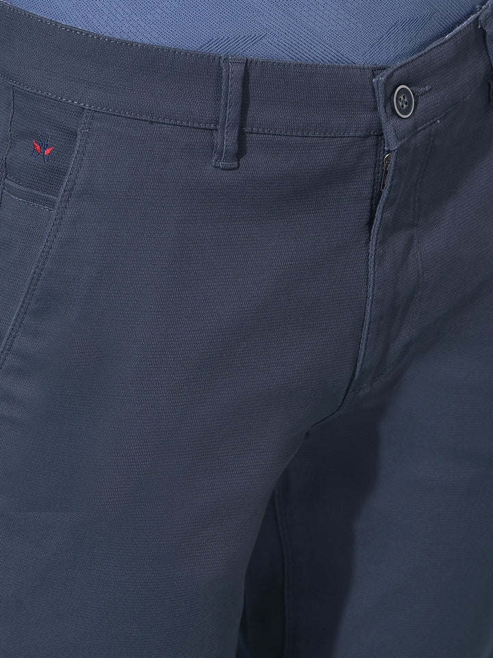 Navy Blue Stretchable Cotton Trousers-Men Trousers-Crimsoune Club