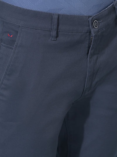 Navy Blue Stretchable Cotton Trousers-Men Trousers-Crimsoune Club