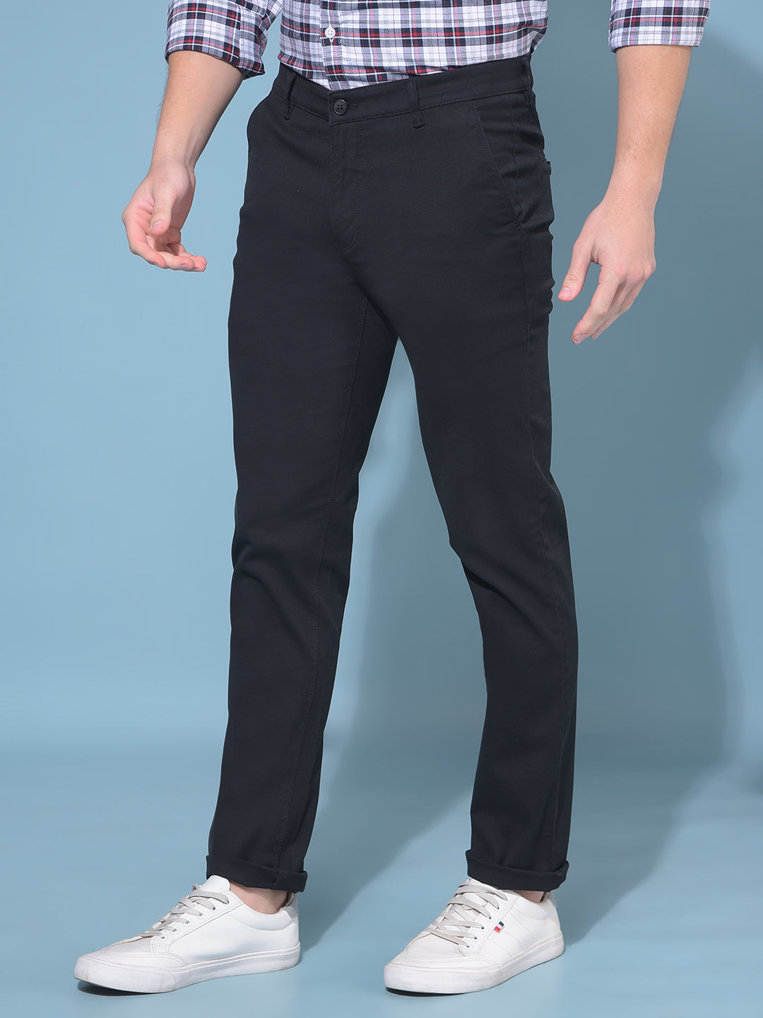 Black Stretchable Trousers-Men Trousers-Crimsoune Club