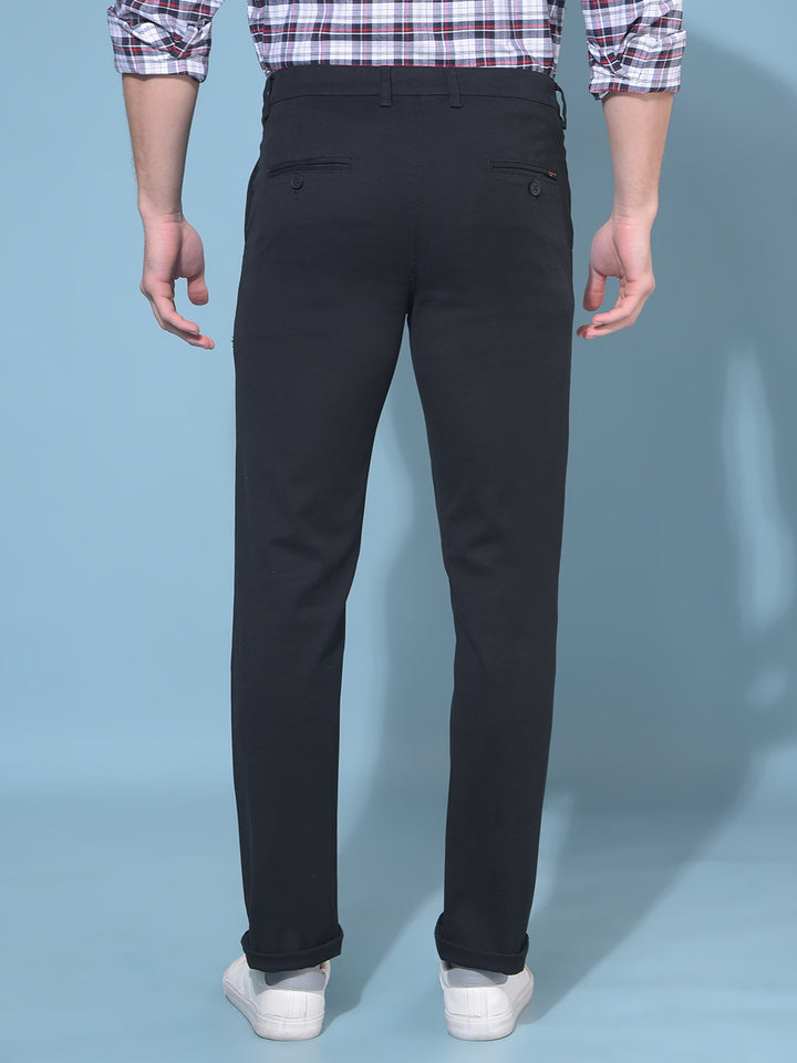 Black Stretchable Trousers-Men Trousers-Crimsoune Club