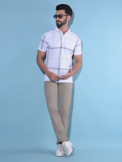 Brown Straight Cotton Trousers-Men Trousers-Crimsoune Club