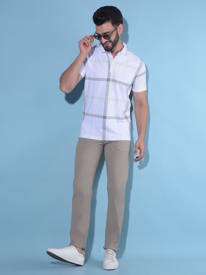 Brown Straight Cotton Trousers-Men Trousers-Crimsoune Club