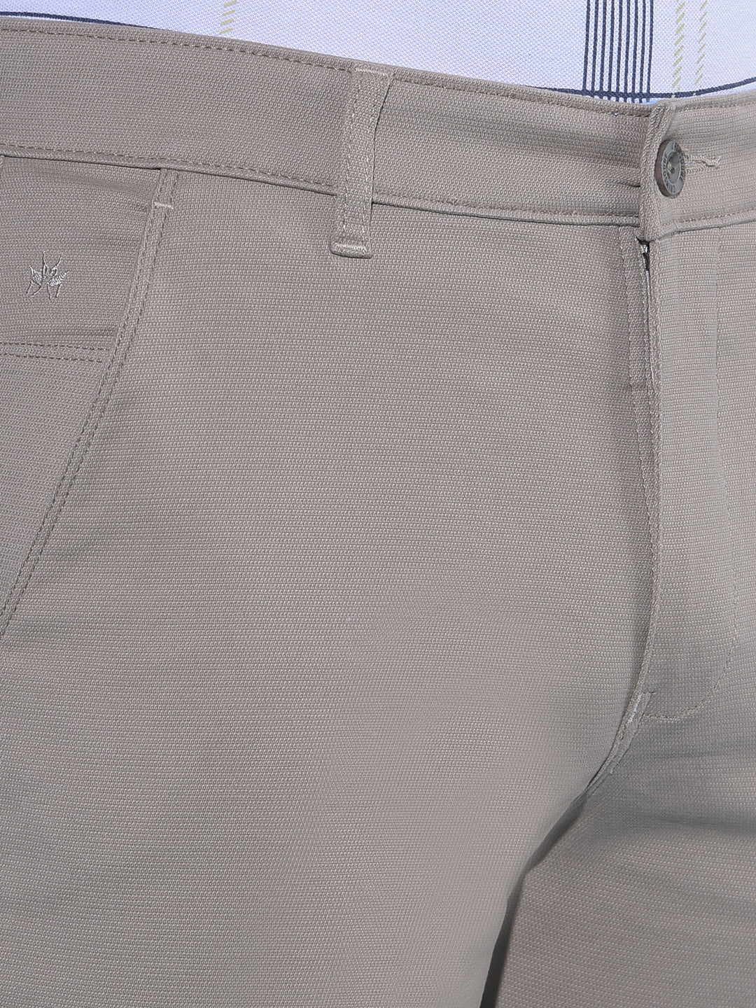 Brown Straight Cotton Trousers-Men Trousers-Crimsoune Club