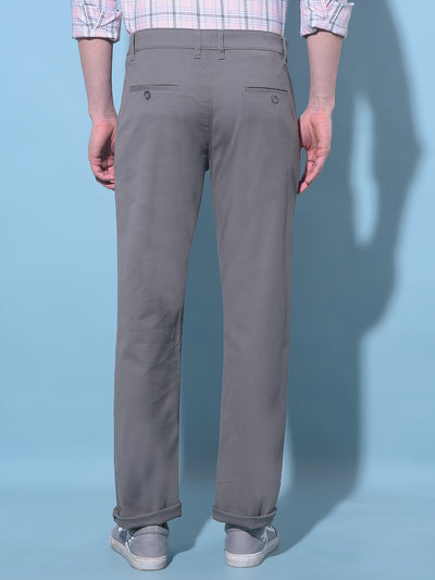 Grey Straight Dobby Trousers-Men Trousers-Crimsoune Club