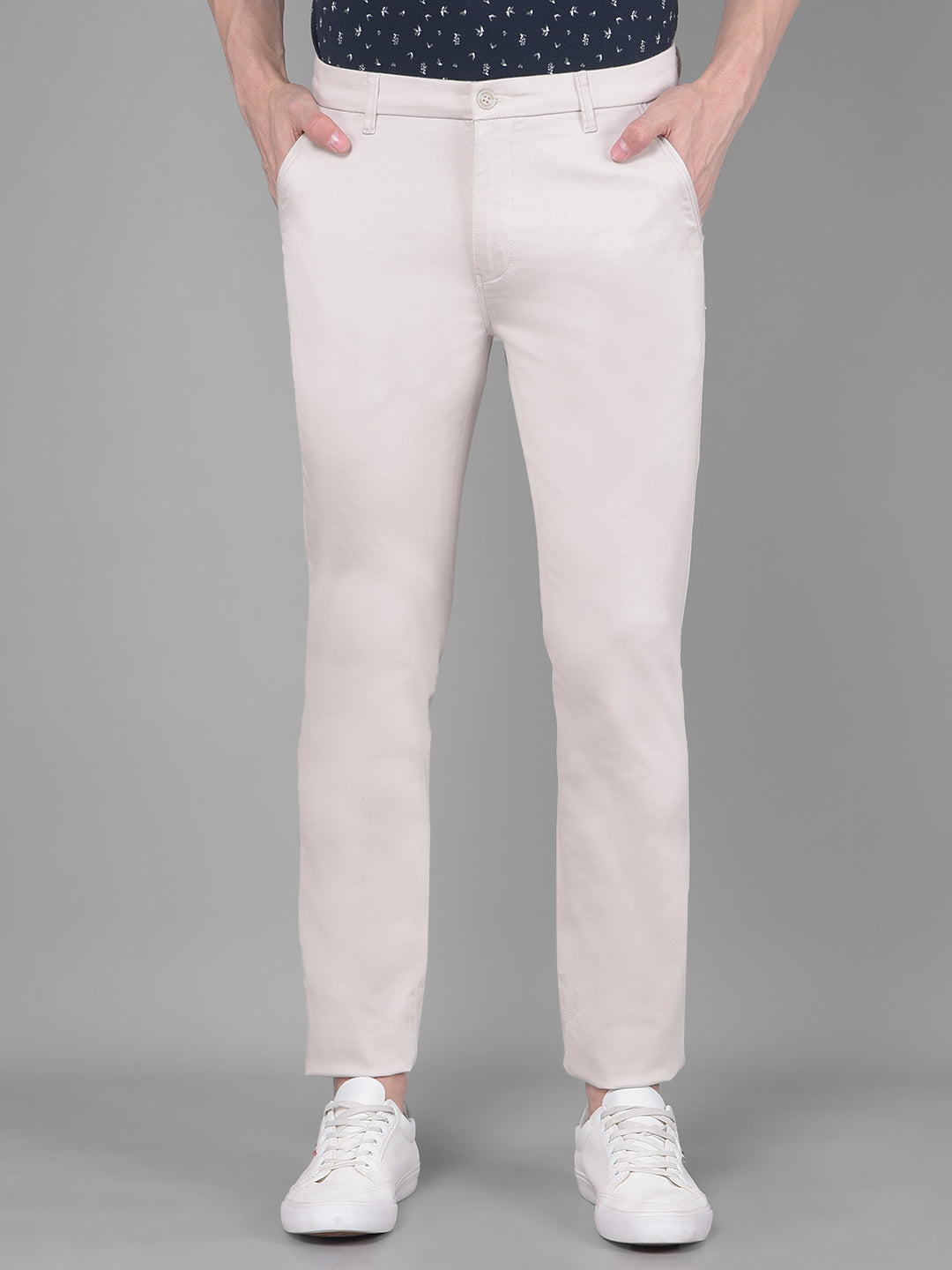 Beige Trousers-Men Trousers-Crimsoune Club