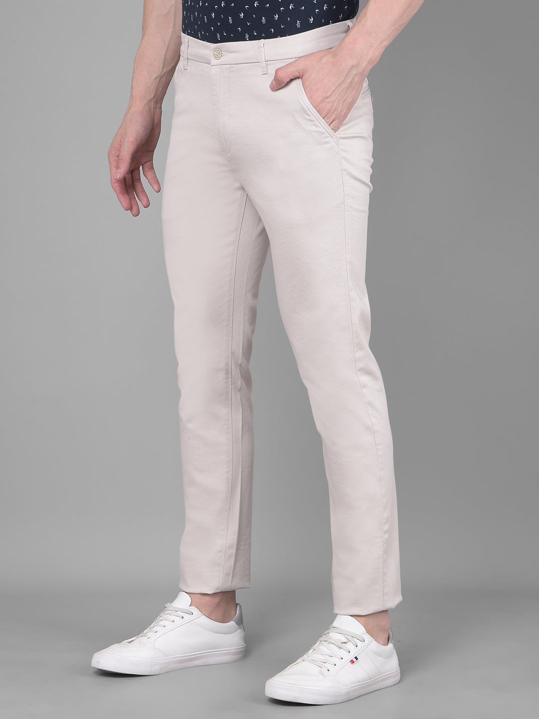 Beige Trousers-Men Trousers-Crimsoune Club