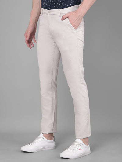 Beige Trousers-Men Trousers-Crimsoune Club