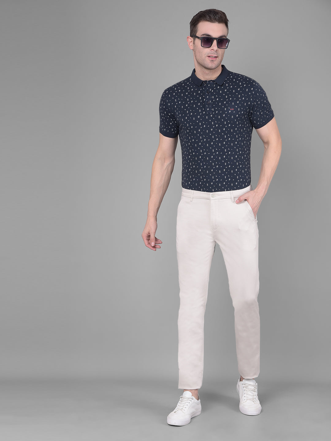 Beige Trousers-Men Trousers-Crimsoune Club