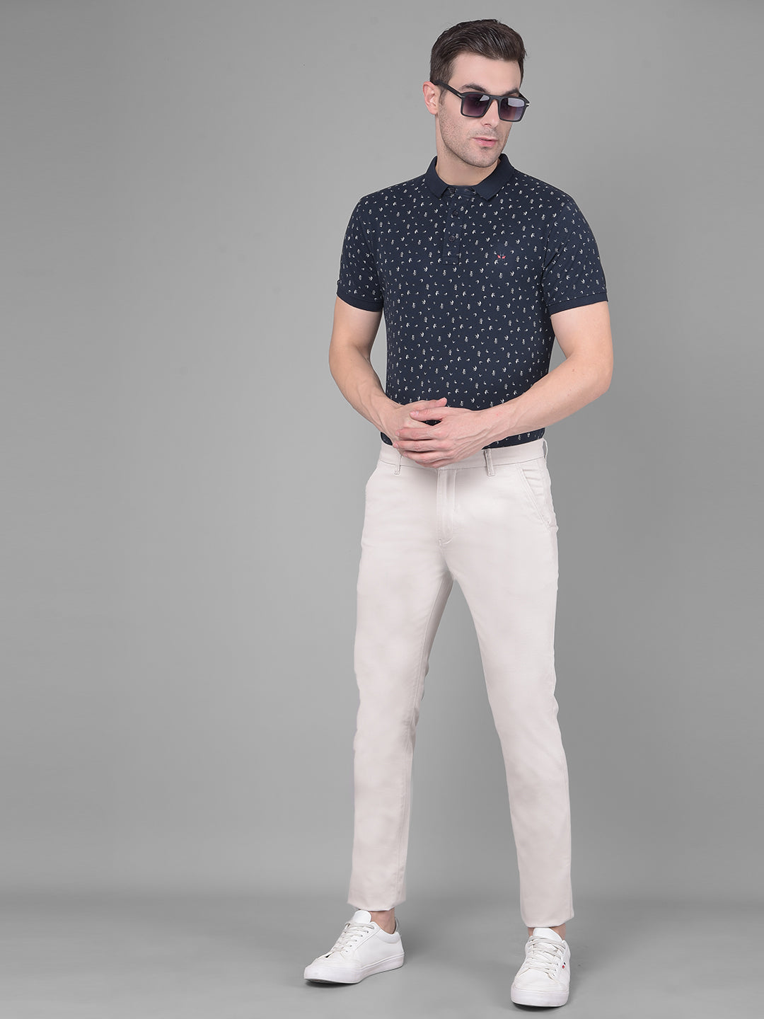 Beige Trousers-Men Trousers-Crimsoune Club