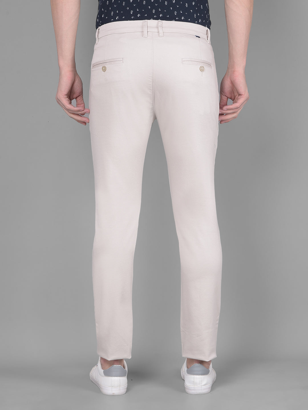 Beige Trousers-Men Trousers-Crimsoune Club