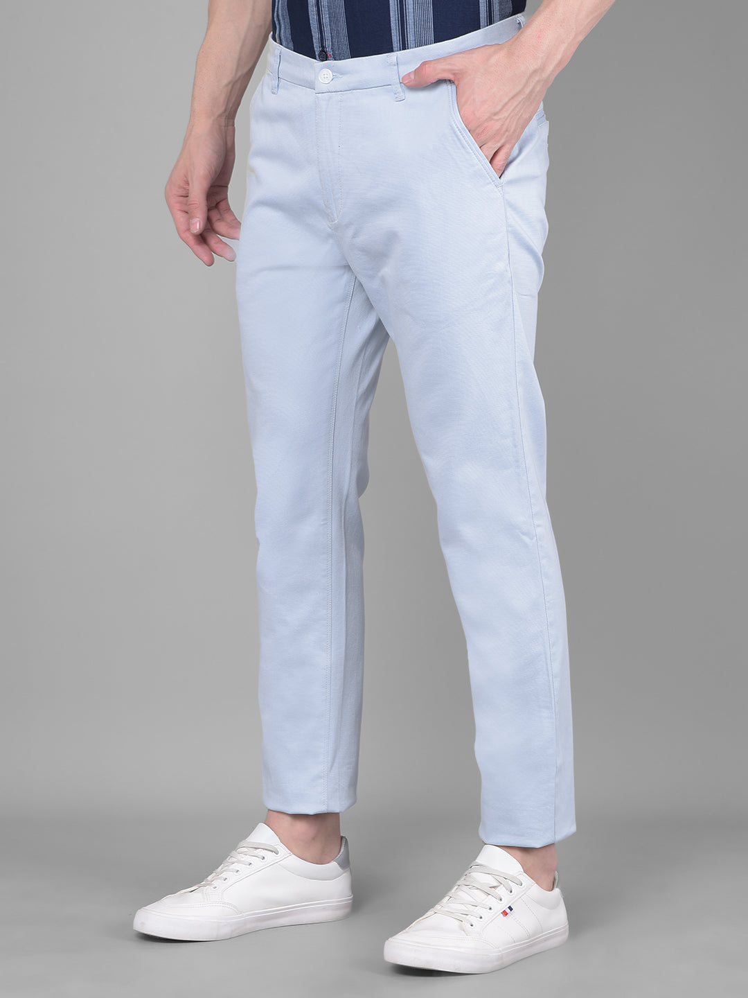 Light Blue Trousers-Men Trousers-Crimsoune Club