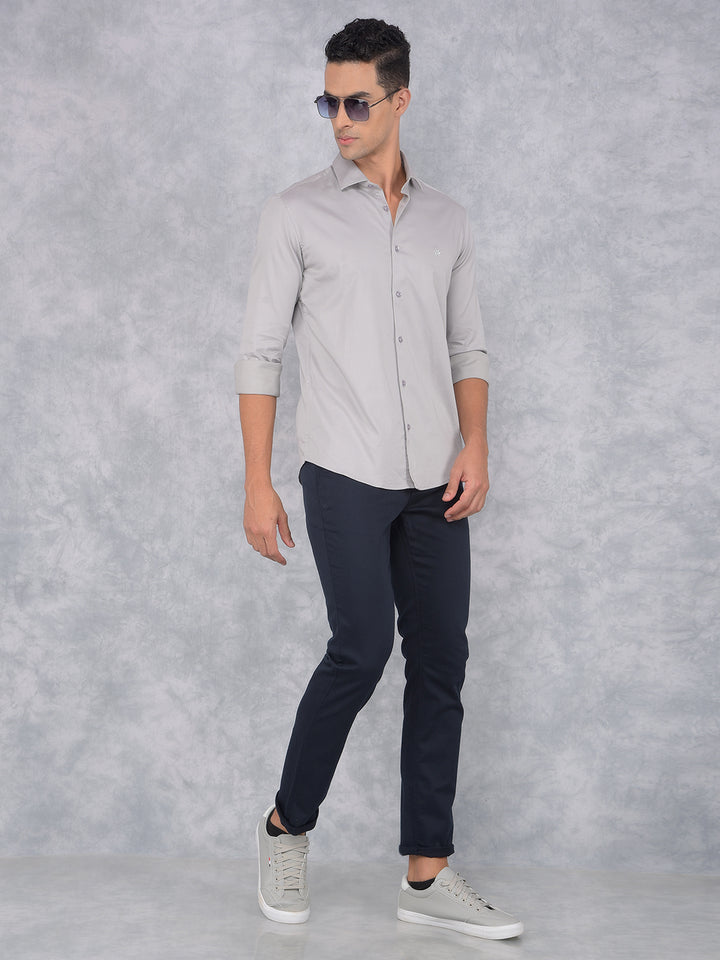 Navy Blue Printed Trousers-Men Trousers-Crimsoune Club
