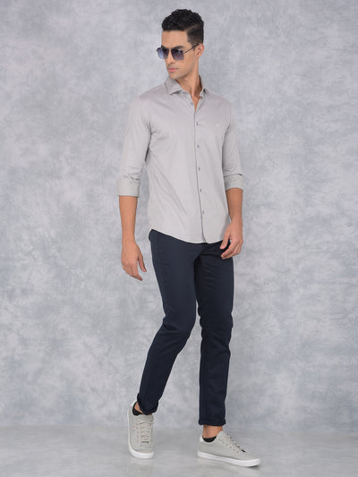 Navy Blue Printed Trousers-Men Trousers-Crimsoune Club
