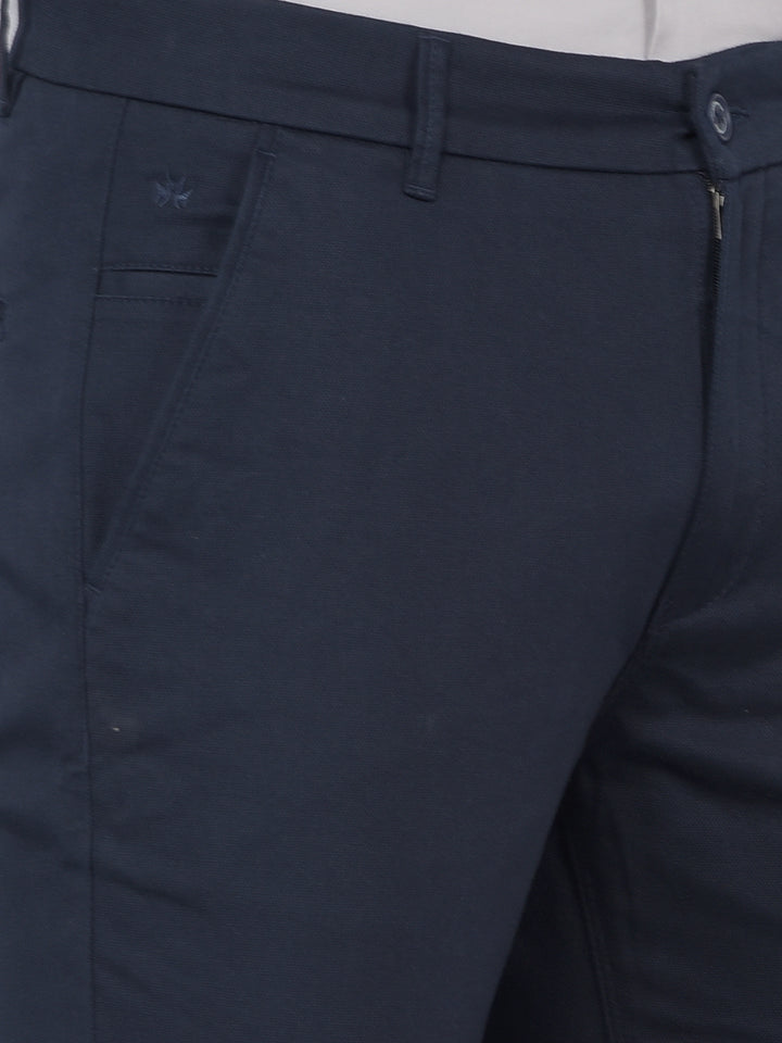 Navy Blue Printed Trousers-Men Trousers-Crimsoune Club