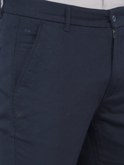 Navy Blue Printed Trousers-Men Trousers-Crimsoune Club