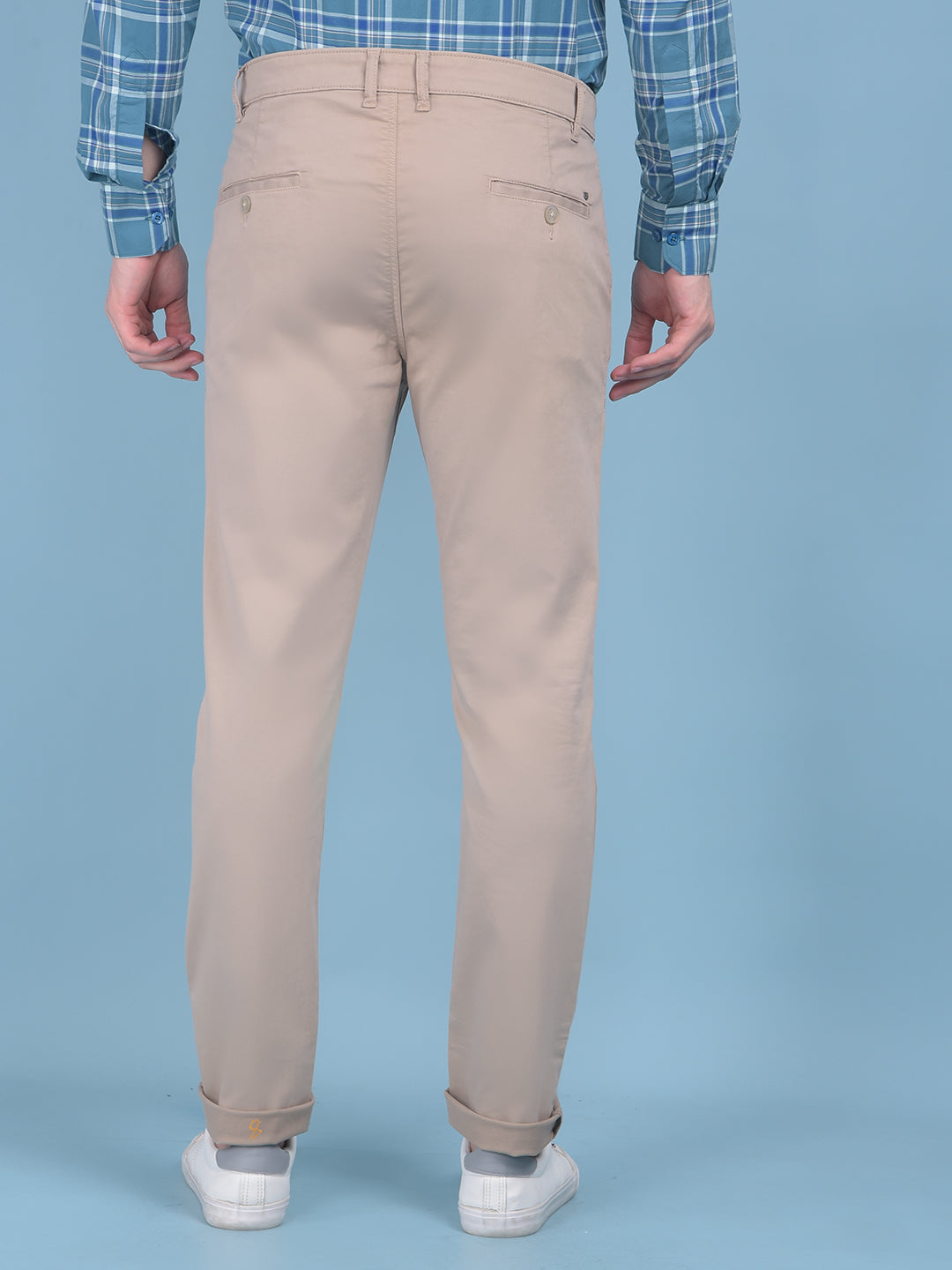 Khaki Stretchable Trousers-Men Trousers-Crimsoune Club