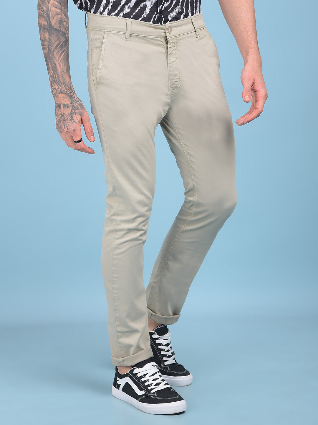 Green Stretchable Trousers-Men Trousers-Crimsoune Club