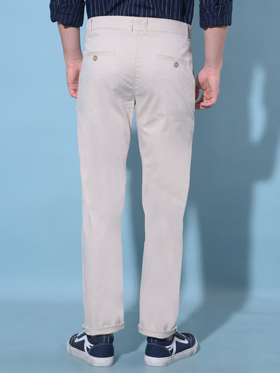 Beige Cotton Trousers-Men Trousers-Crimsoune Club