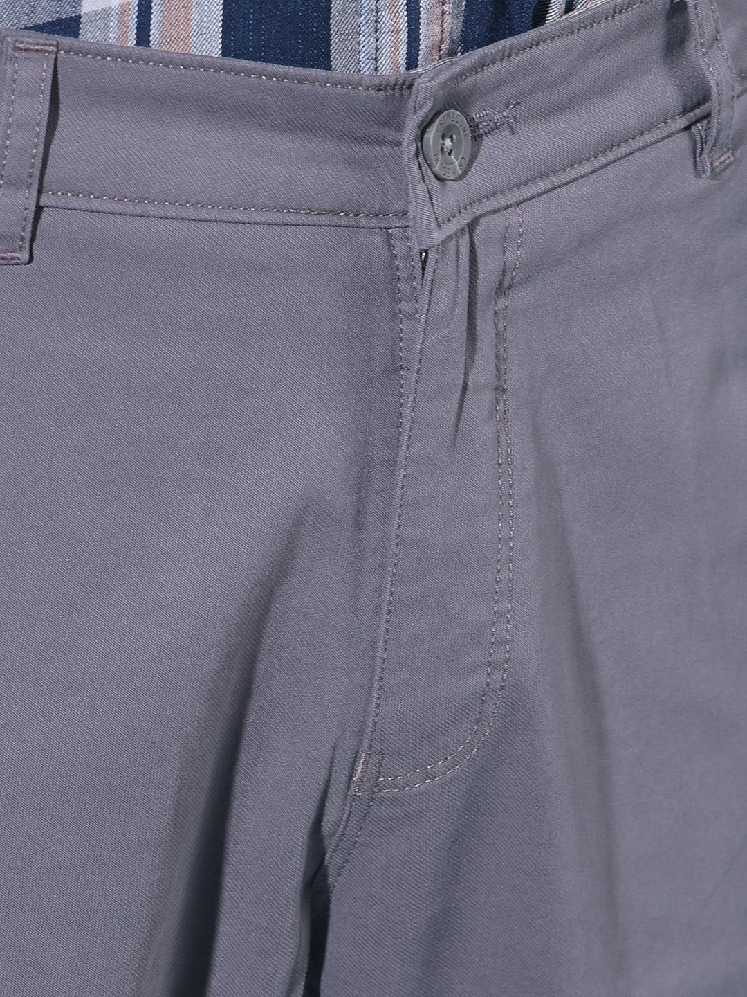 Grey Straight Stretchable Trousers-Men Trousers-Crimsoune Club