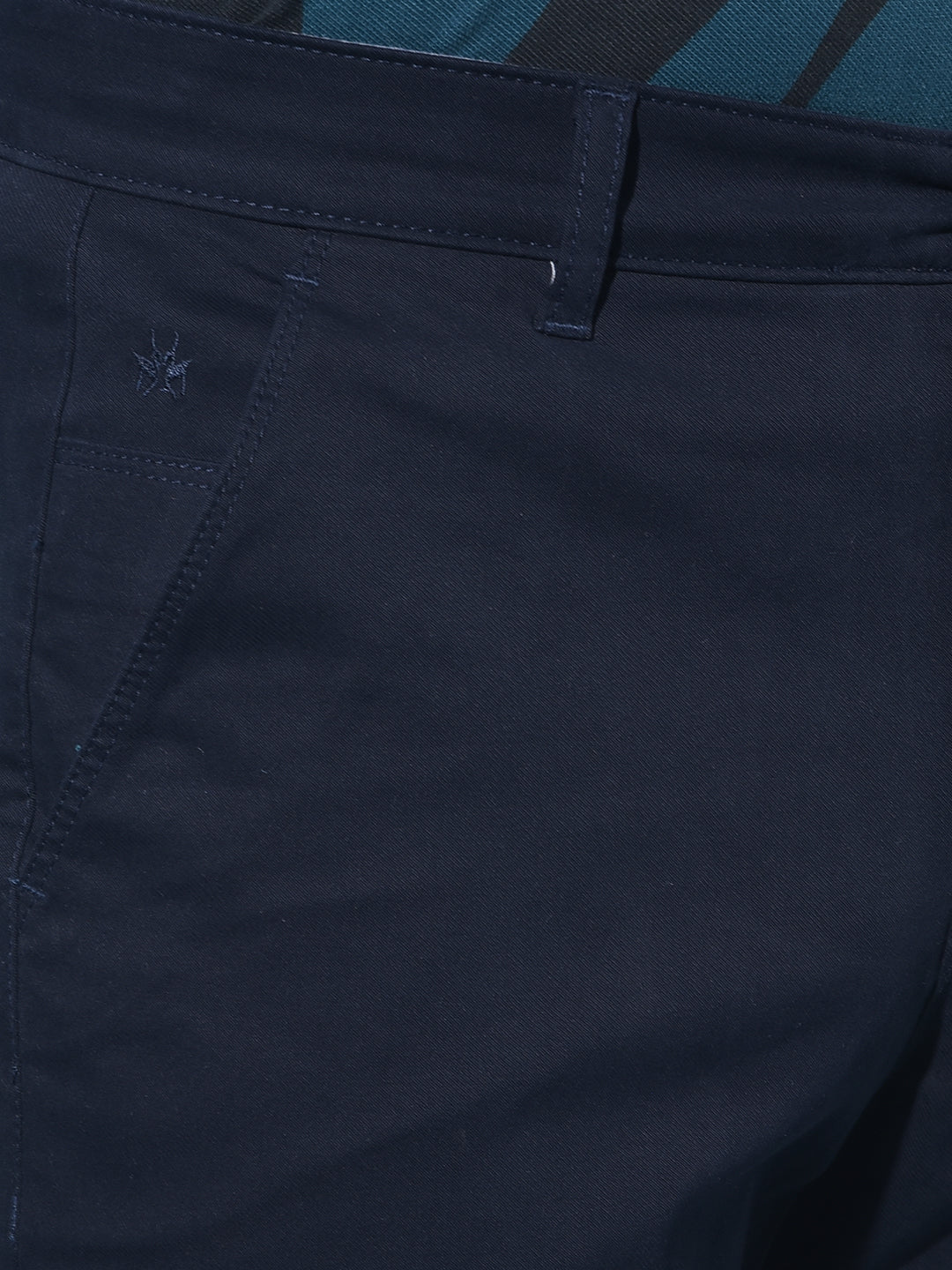 Navy Blue Straight Chinos Trousers-Men Trousers-Crimsoune Club