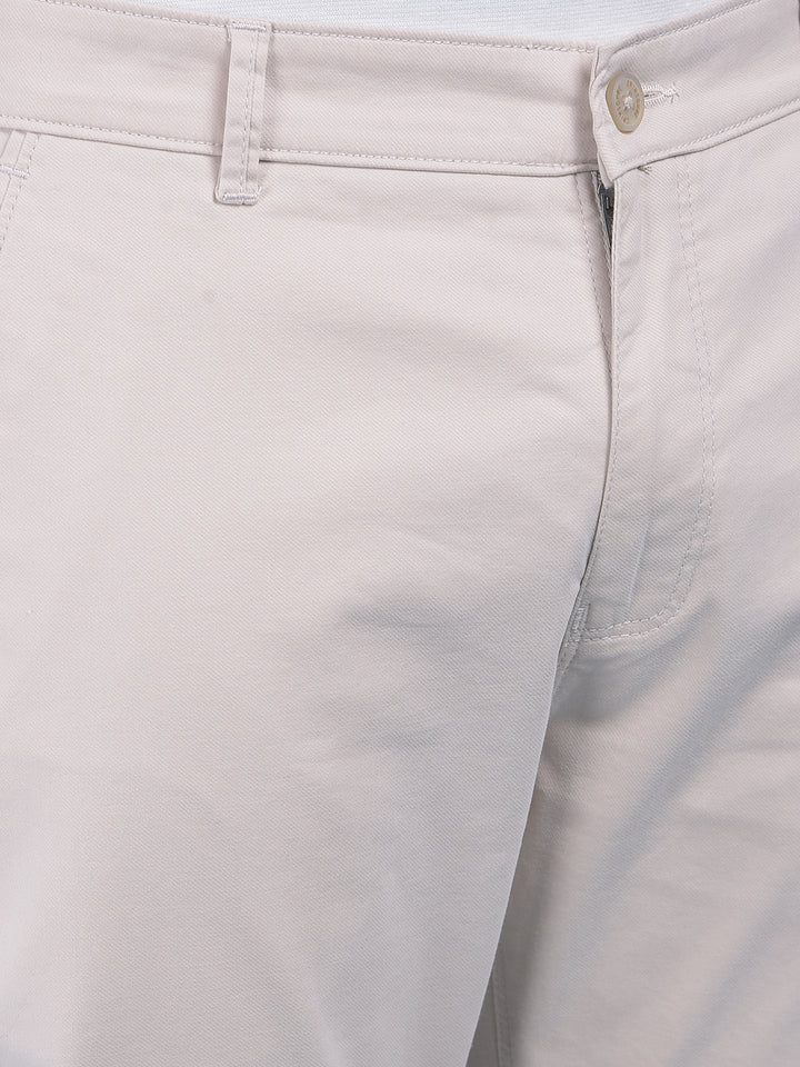 Beige Stretchable Cotton Trousers-Men Trousers-Crimsoune Club