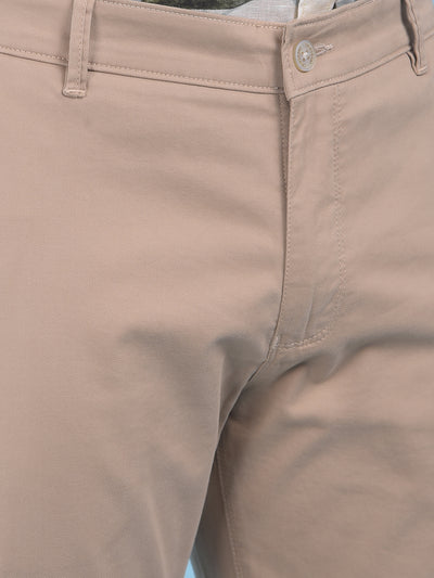 Khaki Stretchable Cotton Trousers-Men Trousers-Crimsoune Club