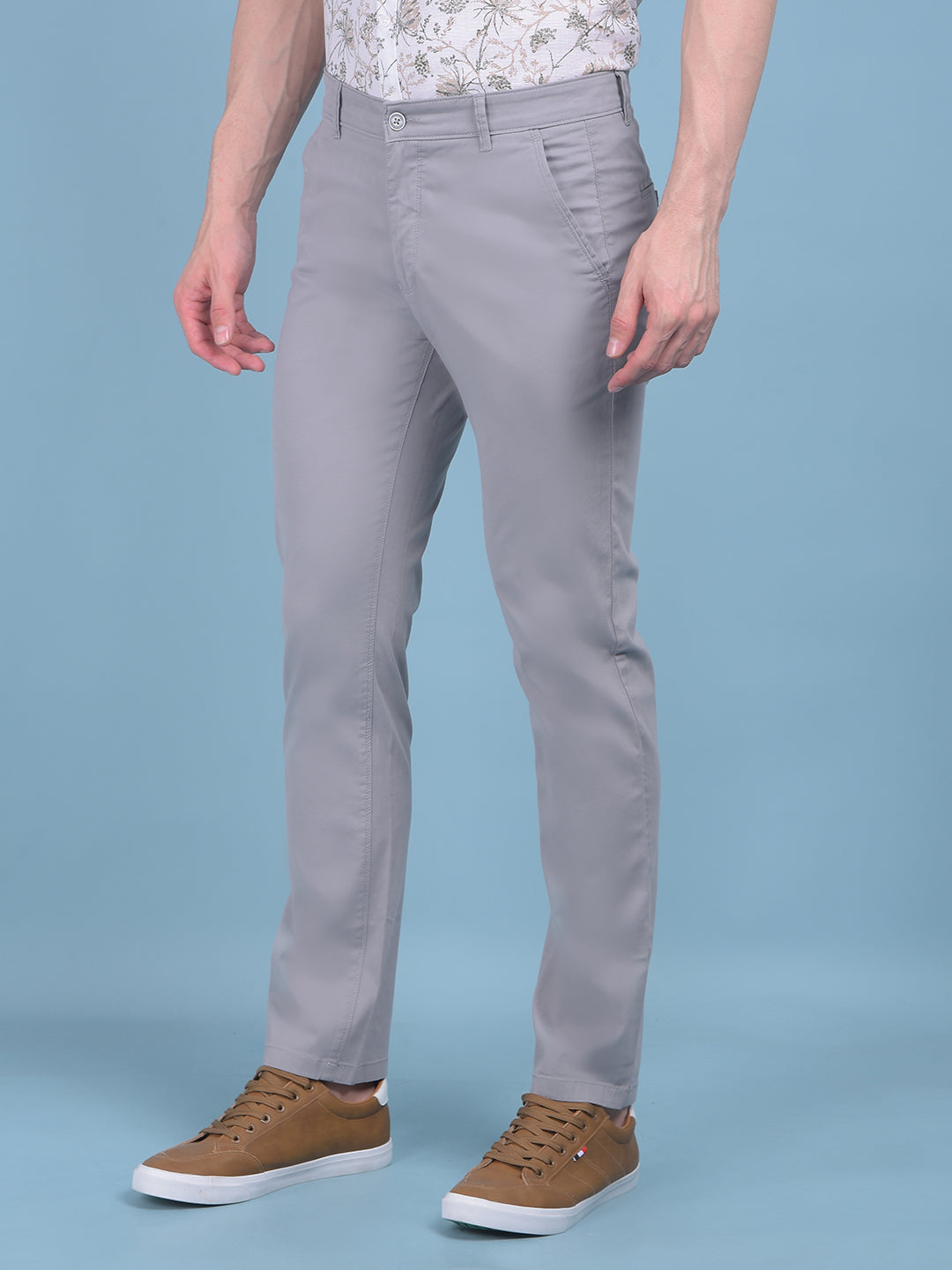 Grey Stretchable Trousers-Men Trousers-Crimsoune Club